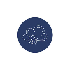 cyber cloud bug icon vector