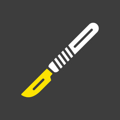 Surgical tools for operations scalpel vector icon