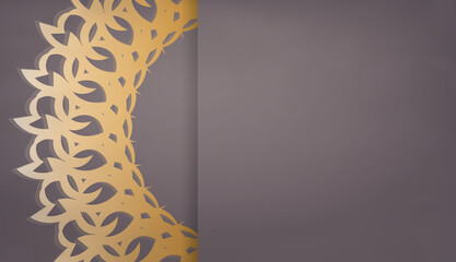 Background in brown color with luxurious gold pattern for design under your text