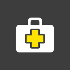 First aid kid vector icon. Medical sign