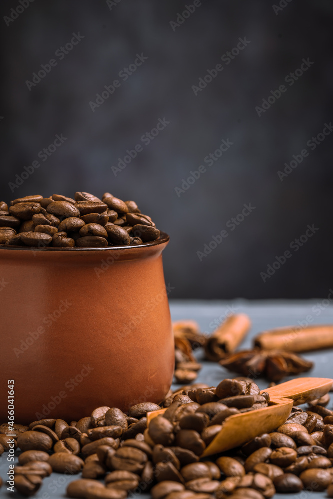 Wall mural Cup of coffee and coffee beans	