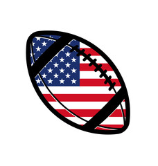 american football gridiron ball with usa flag