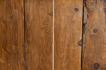 Fototapeta premium Wooden background texture of natural color boards without paint. The background is made of wood for photography. Concept - background of boards