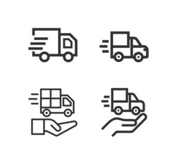 Delivery truck. Delivery service vector web icon set.