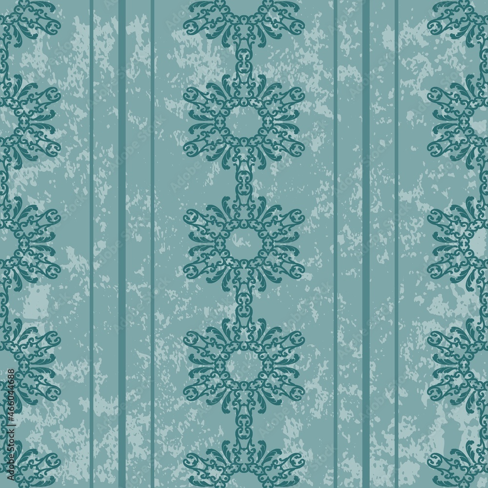 Poster decorative pattern with vertical ornaments and stripes. seamless barroque texture vector with grunge
