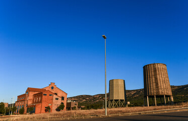 Old industrial cooling tower in Puertollano, Ciudad Real, Spain