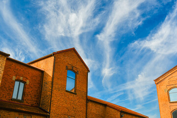Old industrial building on french style in Puertollano, Ciudad Real, Spain