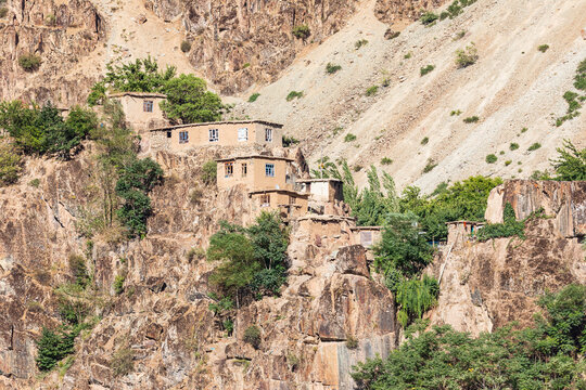 A Village On The Panj River, On The Border Of Afghanistan And Tajikistan.