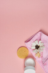 Obraz na płótnie Canvas hygiene items shampoo beauty salon isolated background