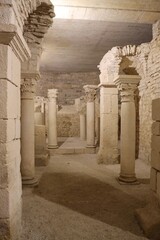 columns in the crypt of Flavigny 