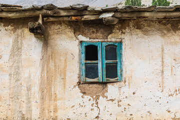 Window on a traditional home in a mountain village.