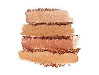 Multicolored palette eye shadow isolated on white background