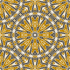 Seamless pattern with Folk Motifs in 3 colors