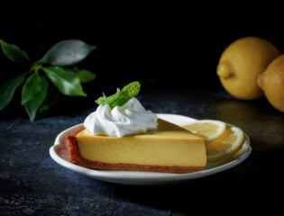 lemon tart slice