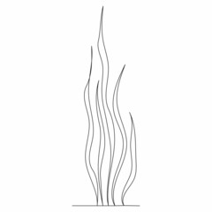 seaweed drawing one continuous line © zolotons