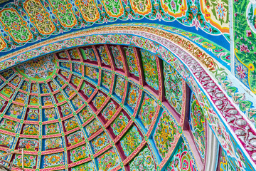 Decorative ceiling on a building in Khujand.