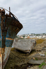 rusting ship wreck on Brittany coast
