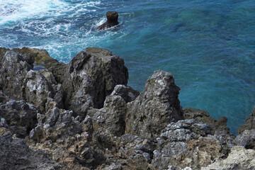Fototapeta na wymiar 沖縄の海。辺戸岬。 沖縄の北部は世界遺産認定。