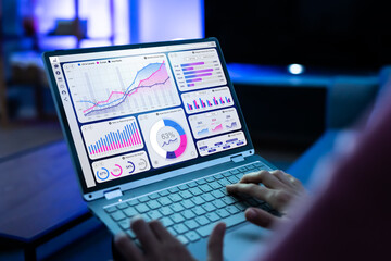 Obraz na płótnie Canvas KPI Business Data Dashboard Analytics