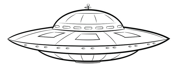Vintage style UFO - vector illustration of a vehicle. © Mateusz
