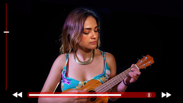 interface video player. Social media concept - Powered by Adobe