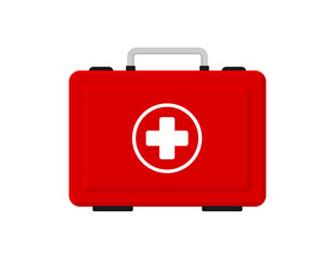First aid case flat icon. Vector illustration. First aid kit icon. Flat illustration