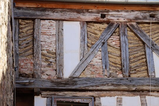 old wooden wall half timbered 