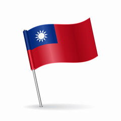 Taiwan flag map pointer layout. Vector illustration.