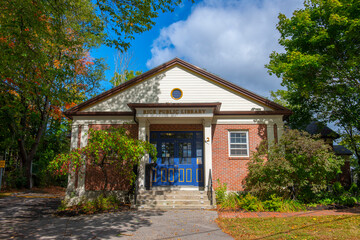 Rice Public Library at 2 Walker Street in historic Kittery Point in town of Kittery, Maine ME, USA. 