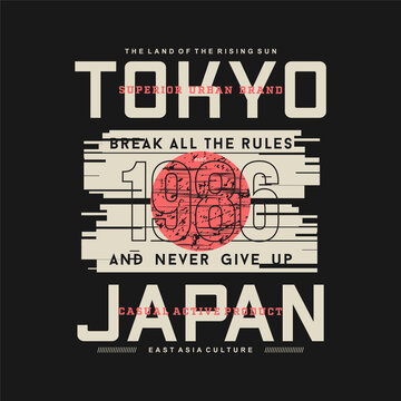 Tokyo Japan, East Asia, Graphic Design Fashion, Typography Vector, Illustration, For Print T Shirt, Cool Modern Style 