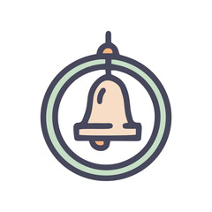 parrot bell toy color vector doodle simple icon
