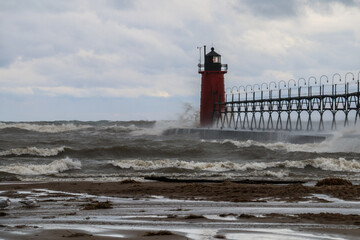 Lighthouse Grand Haven Michigan, room for copy