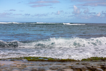 waves crashing on the beach