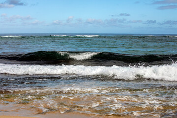 waves crashing on the beach