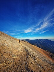 Mount Baldy, California, United States - October 20, 2021: Hiking in the California mountains
