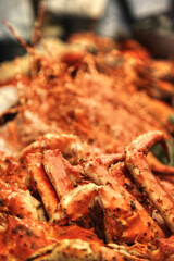 King Crab Legs and Claws on Sale at Farmers Market