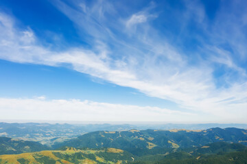 Beautiful mountain landscape on sunny day. Drone photography