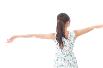 Naklejka premium マスクをした若い女性