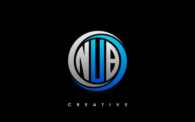 NUB Letter Initial Logo Design Template Vector Illustration