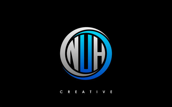 NUH Letter Initial Logo Design Template Vector Illustration