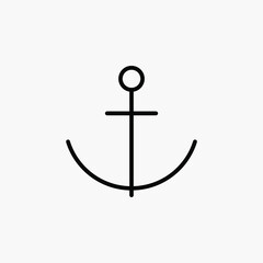 Anchor line icon design concept 