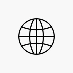 Internet, globe, world line icon design concept 