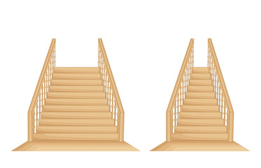 Wide and Narrow Wooden Stairs