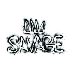 Savage graffiti tag with crown. Art for logo, prints. Vector, isolated.
