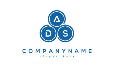 Fototapeta na wymiar ADS three letters creative circle logo design with blue