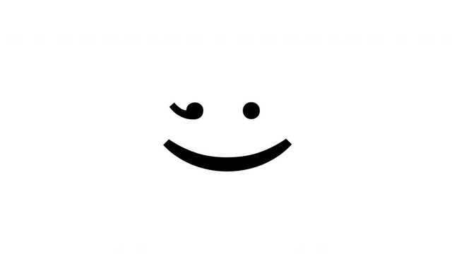 User types winkling plain text emoticon. Happy playful customer concept.