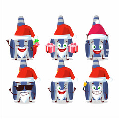Santa Claus emoticons with bue party blower cartoon character