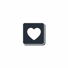 Heart button. Vector icon isolated on white background.