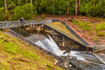 Men fishing from the Big Brook Dam in Channybearup WA