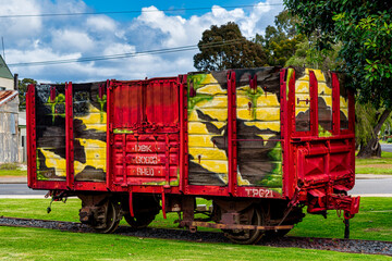 Old railway carriage outside the old Donnybrook railway station